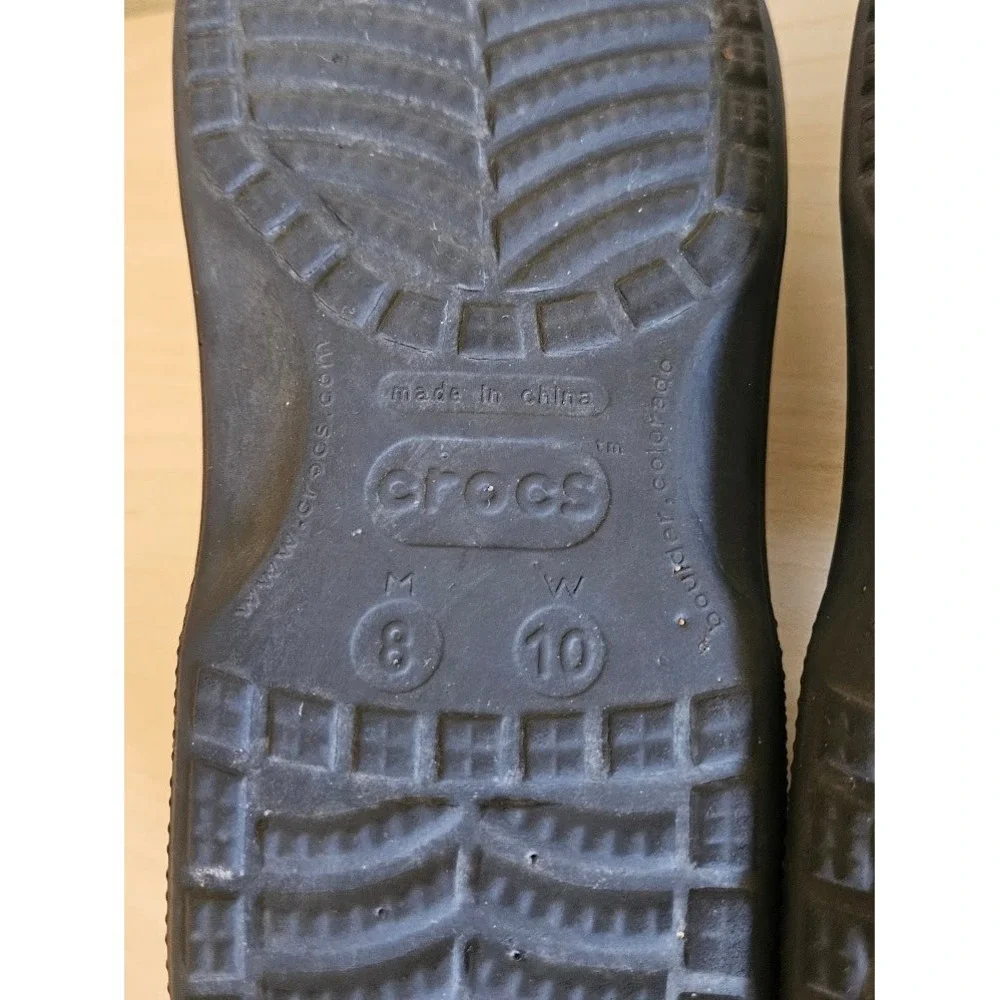 Crocs Baya Sandals Flip Flops Unisex Black Women 10 Men 8 Slip On Thong
