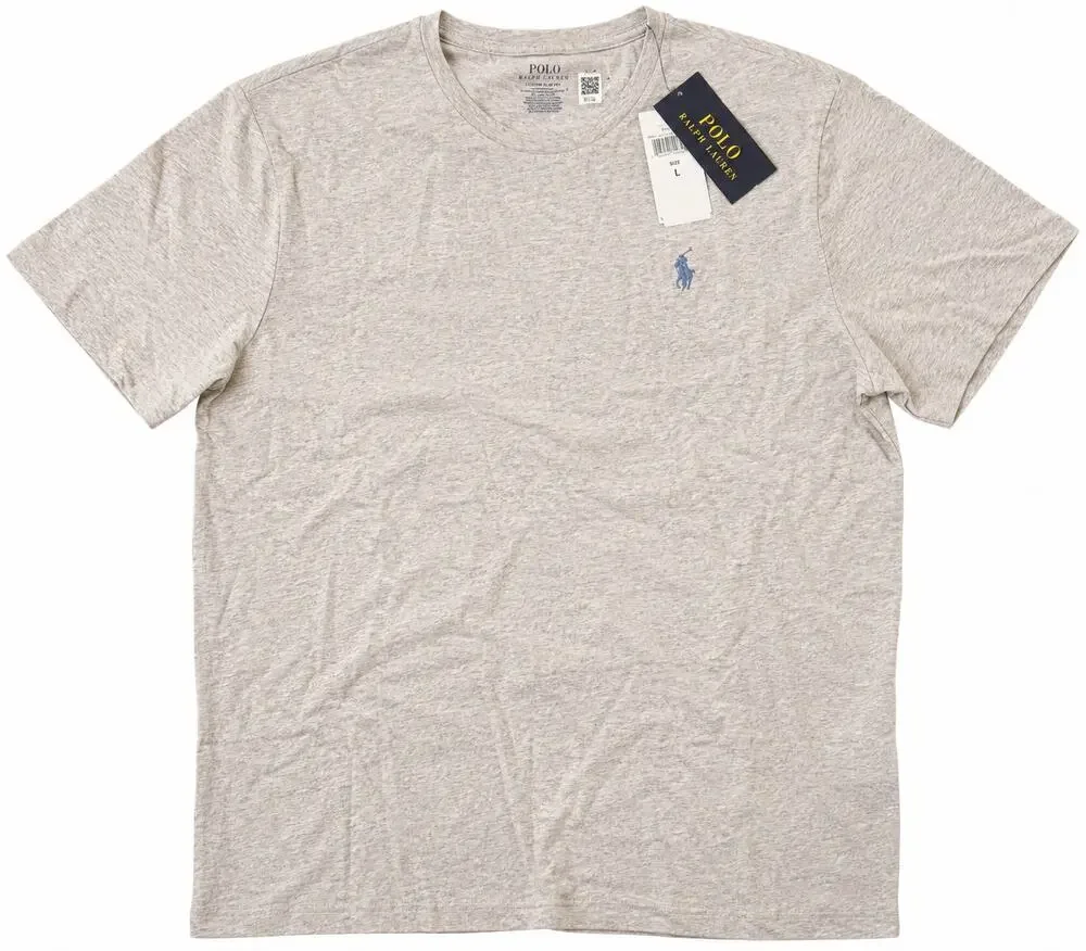 Polo Ralph Lauren Men's L Custom Slim Fit Light Brown Heather T Shirt NWT