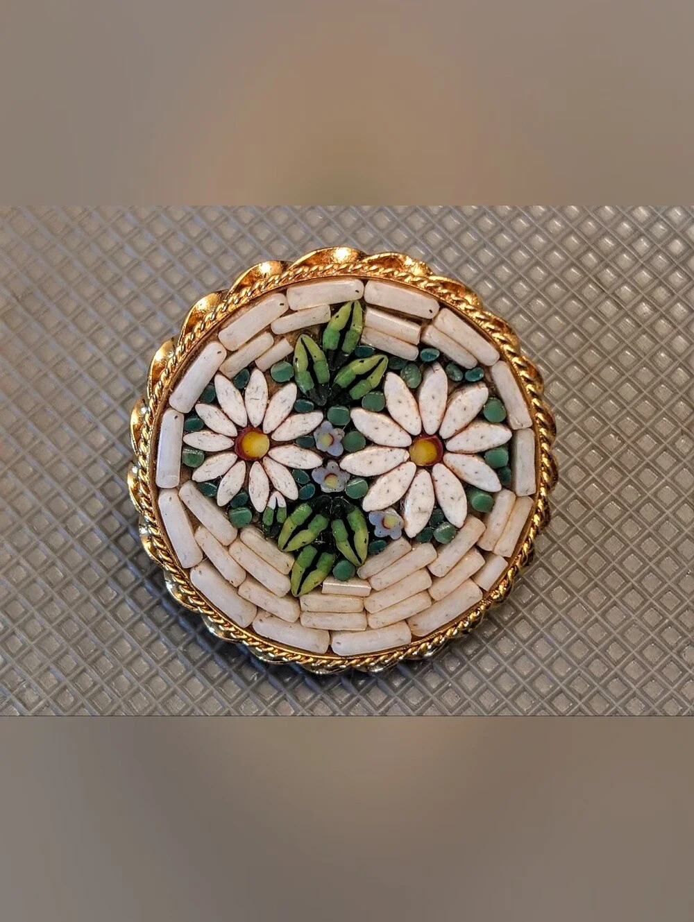 Vintage Micro Mosaic Brooch