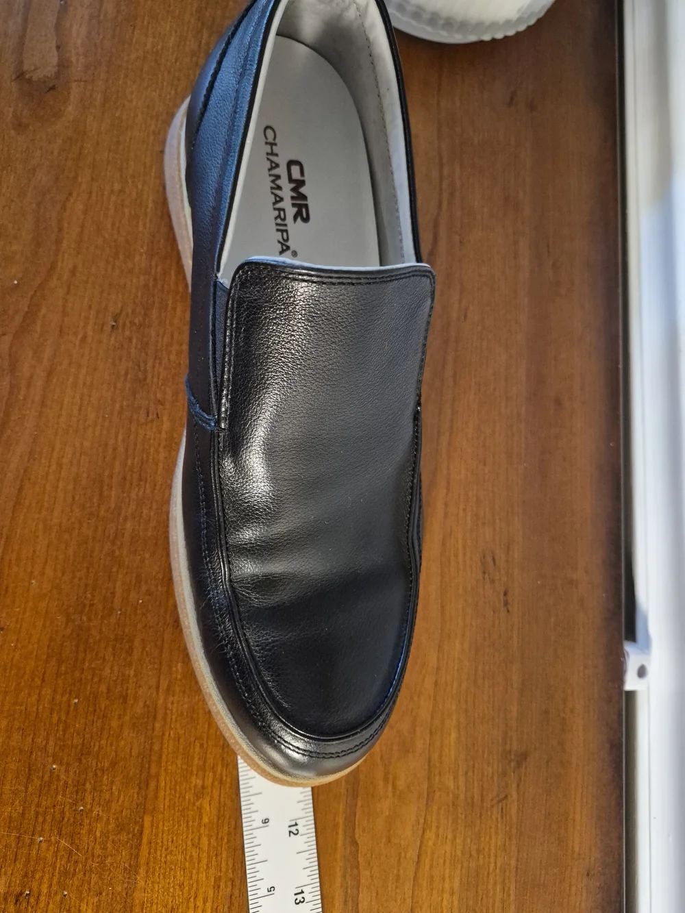 Men's Black Leather Slip-On Casual Loafers Size 8M (255/2.5 In Japan/Korea)