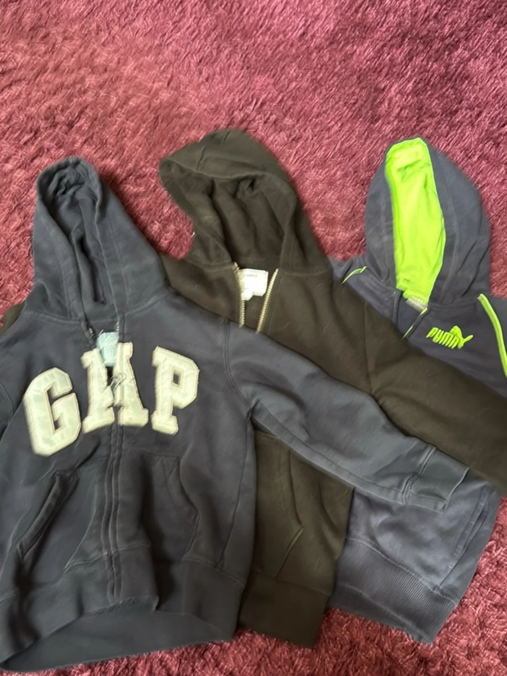 Old Navy Black Kids Hoodie with Front Zip and Hood