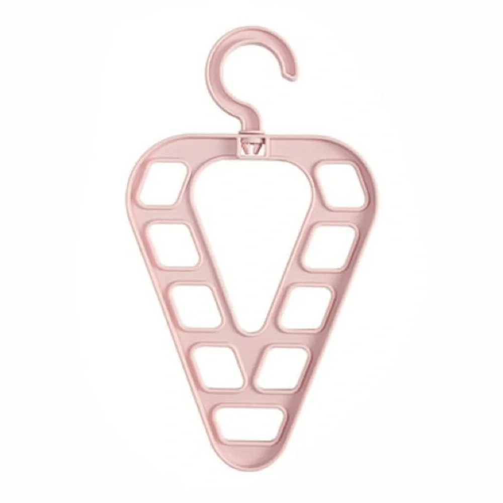 New Baby Pink Multi-Function Rotatable Non-Slip Triangle 9 Holes Clothes Hanger