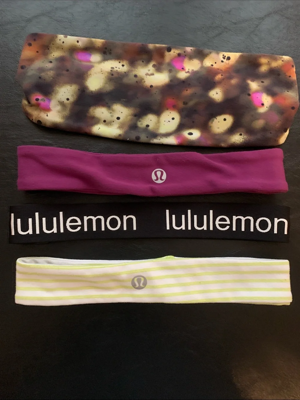 Lululemon Assorted Headbands - Purple, Black, White/ Green, Multicolor, GUC