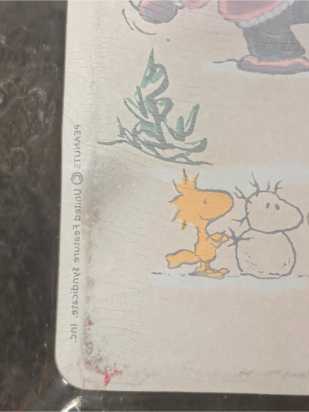 Vtg Charlie Brown Peanuts Christmas Winter Serving Platter Tray - Hallmark