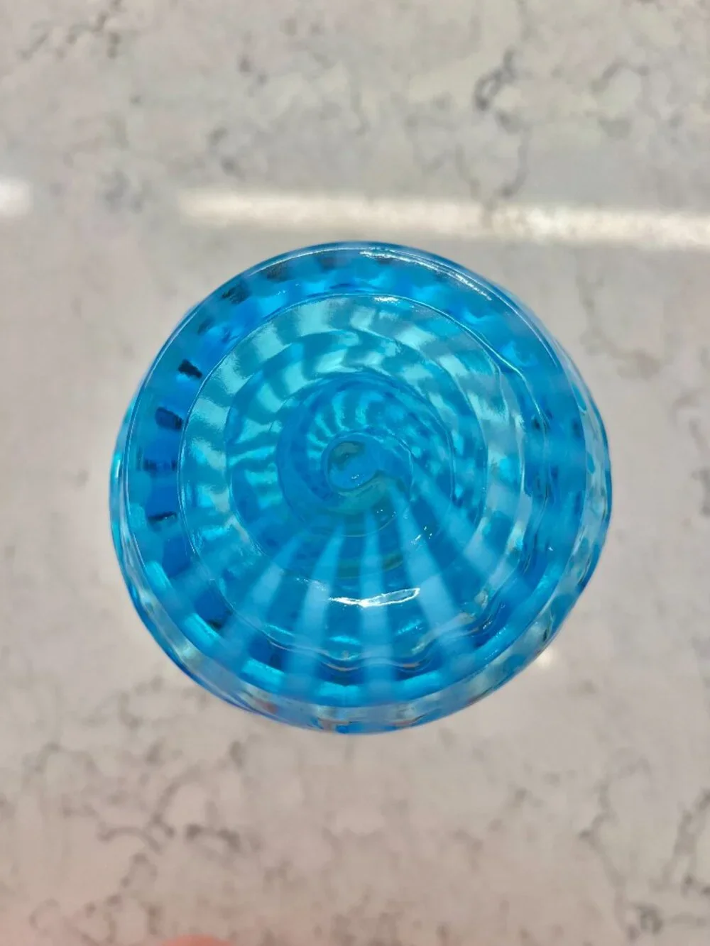 Vintage Fenton Opalescent Blue Glass Vase