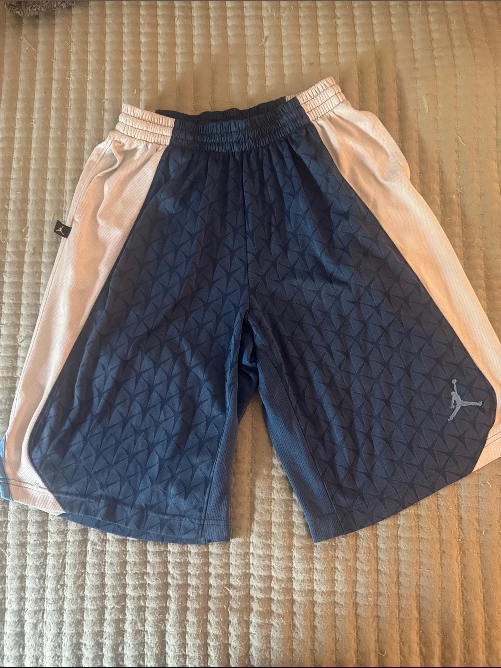 Nike Navy and White Boys Basketball Shorts