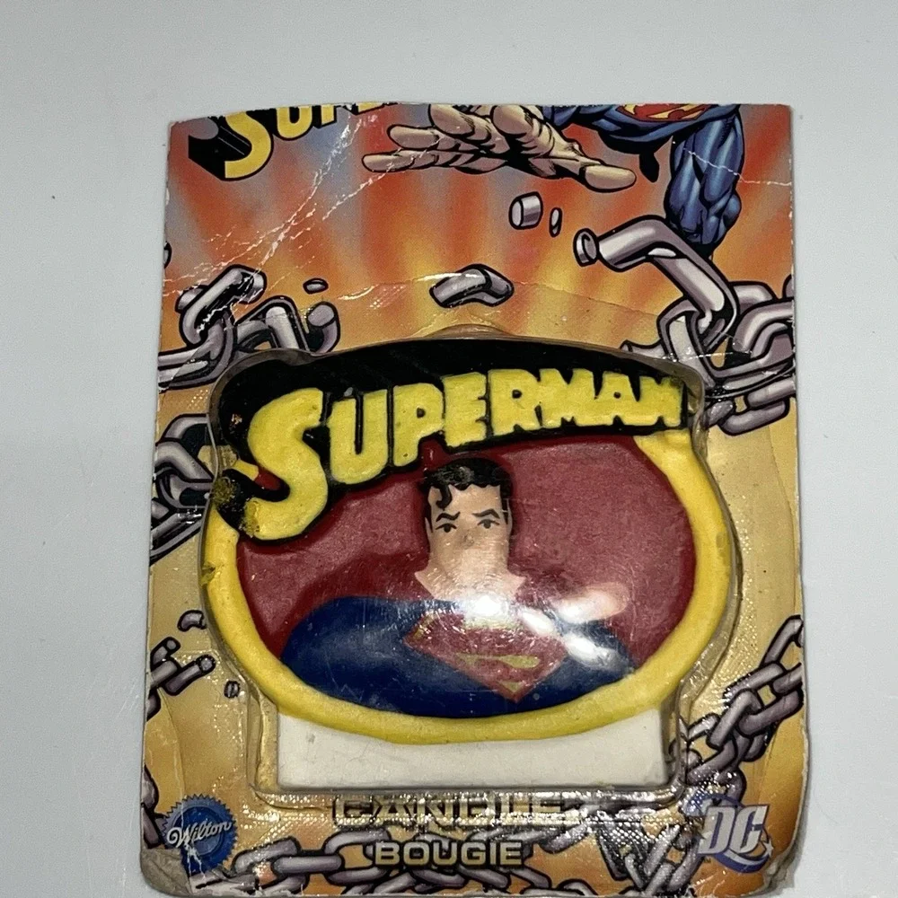 Vintage Wilton Superman Wax Birthday‎ Candle Topper Collectible Retro 80s WB