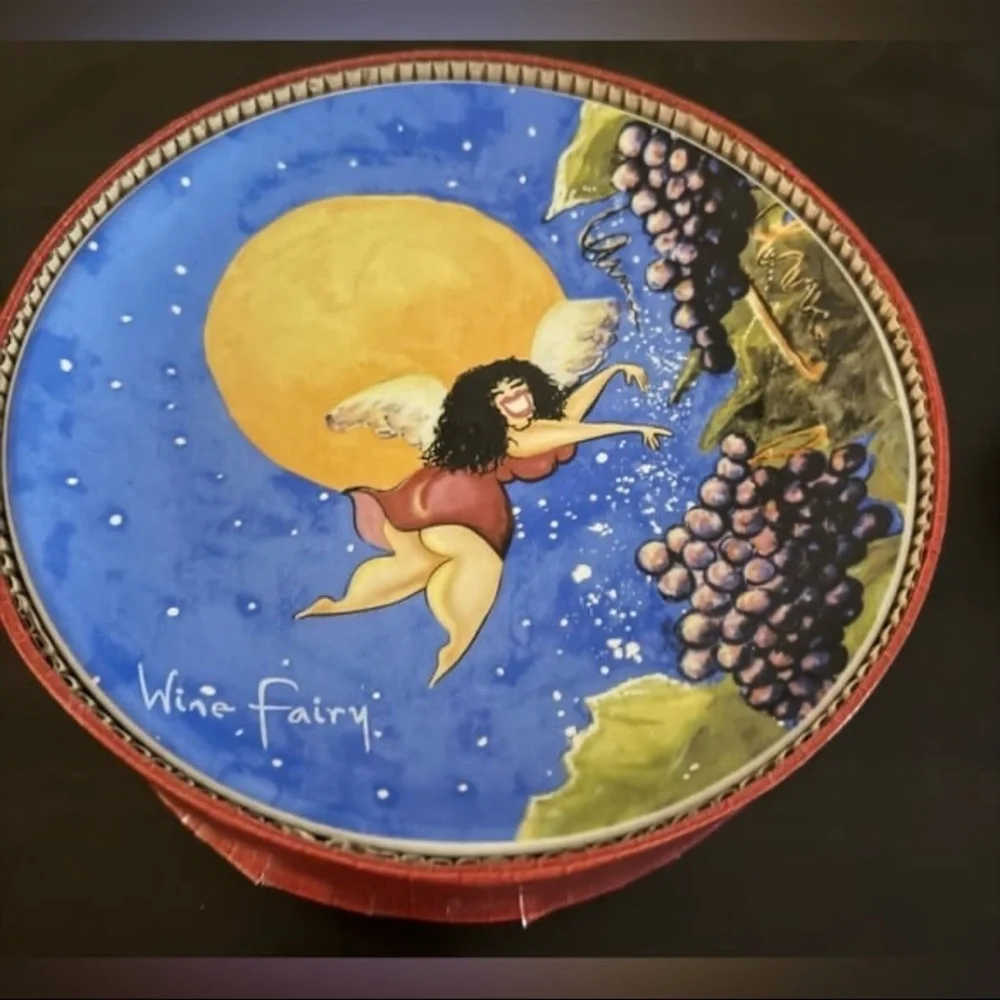Jill Neal Wild Women Wine Plates Set of 4 | Ceramic Dessert Plates 7.5