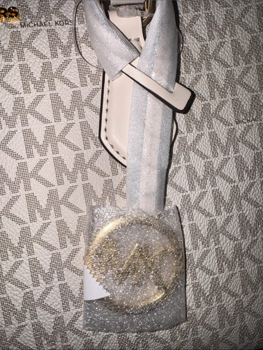 Michael Kors hardware beige structured