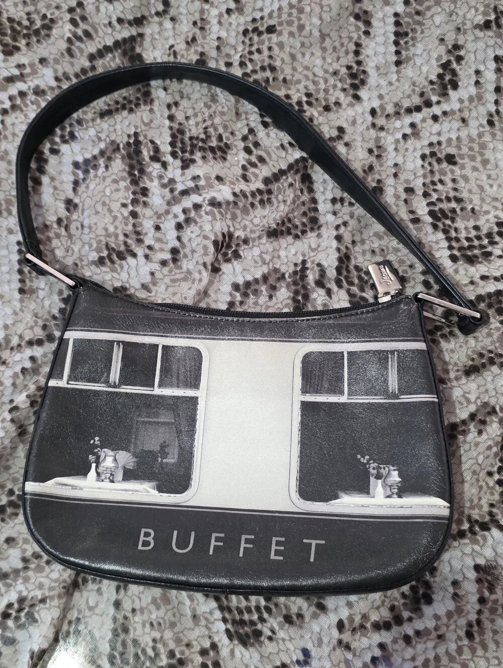 Vintage Icon Los Angeles Buffet Genuine Leather Art Print Y2K Shoulder Bag