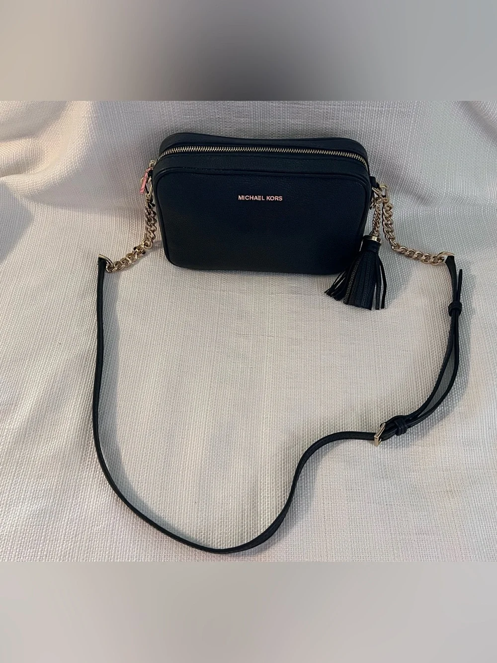 Michael Kors Black Crossbody Camera Bag with Tassel
