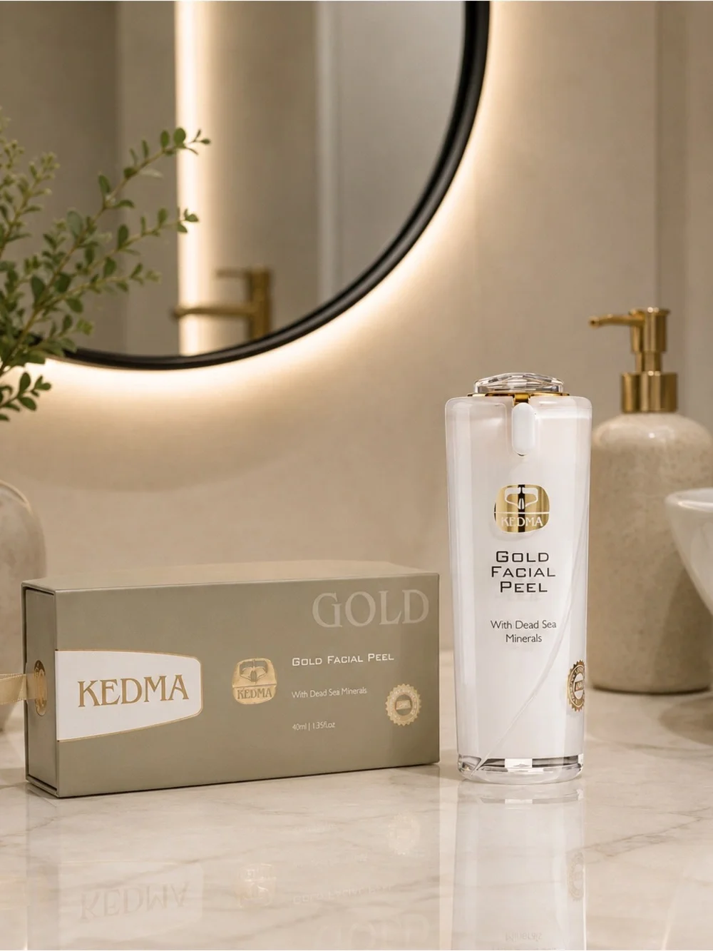 KEDMA Gold Facial Peel with Dead Sea Minerals – 1.35 fl oz / 40 ml