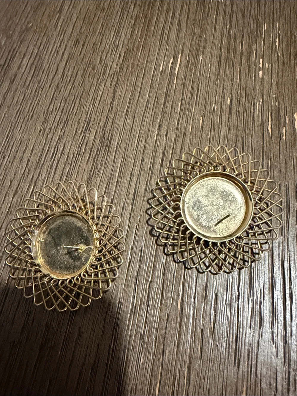 Gold Filigree Earrings with Black Faceted Stone - Women Jewelry