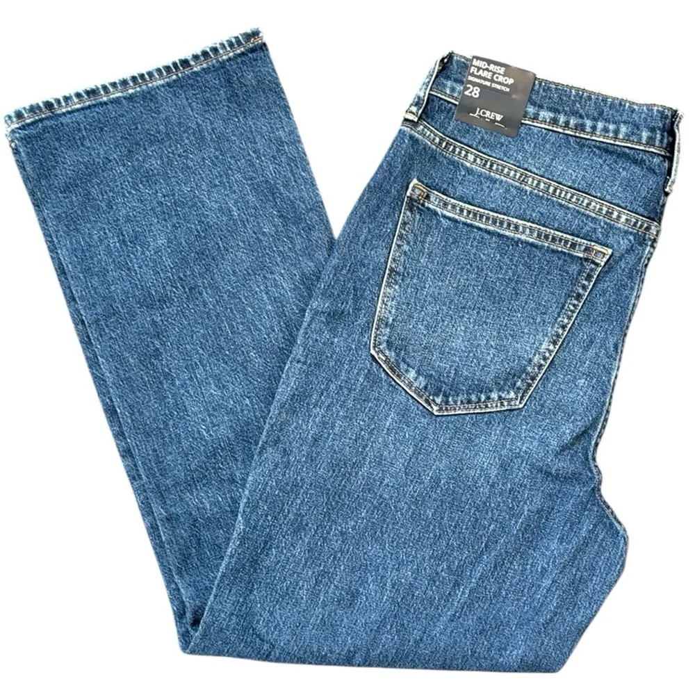 J. Crew Mid Rise Flare Crop Signature Stretch