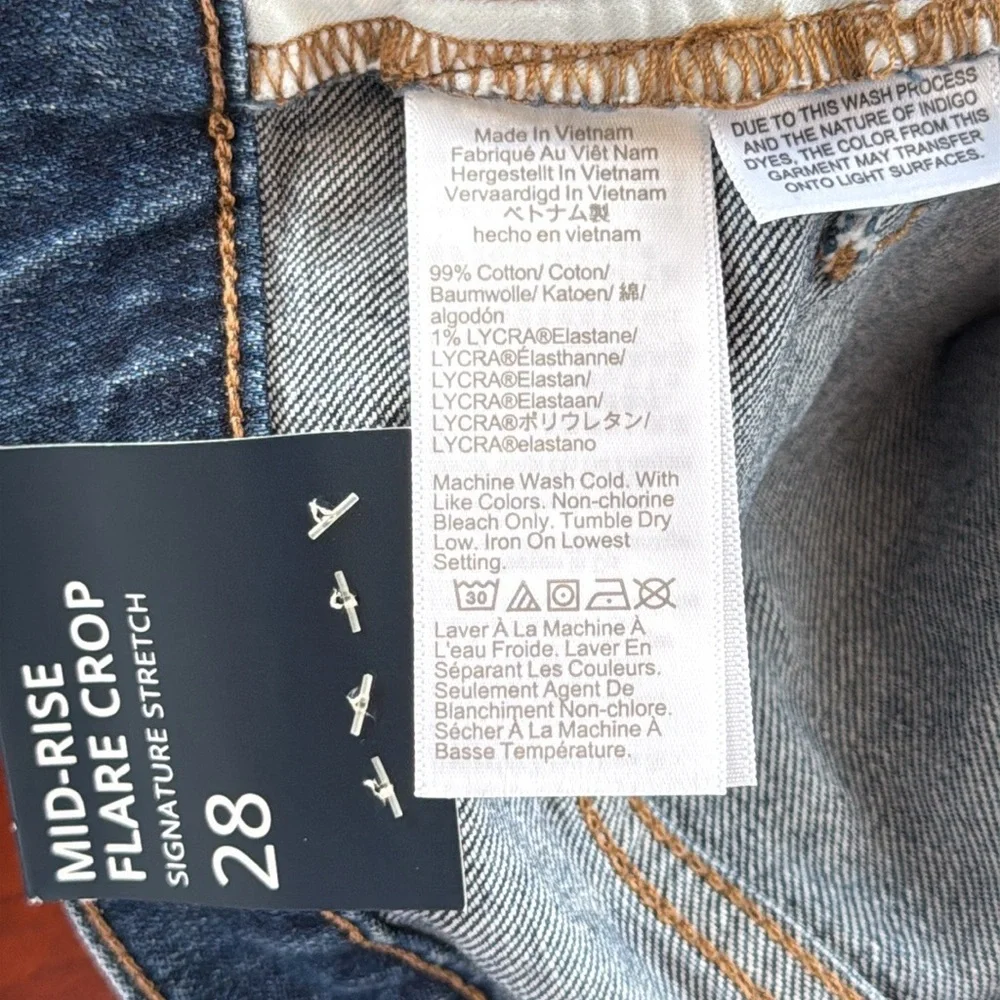J. Crew Mid Rise Flare Crop Signature Stretch