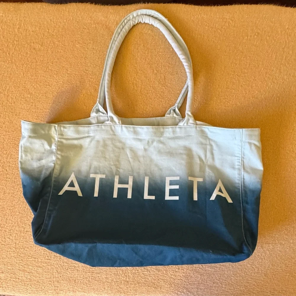 Athleta Ombre Blue and White Tote Bag