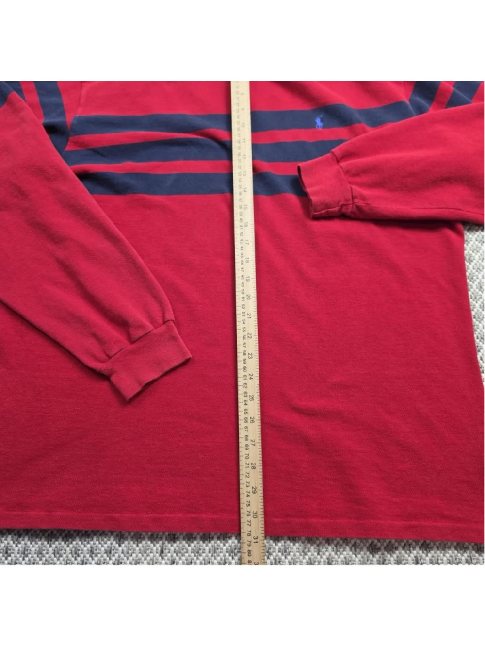 Vintage Polo Ralph Lauren USA Turtleneck Shirt Men’s XL Red Striped Cotton Logo