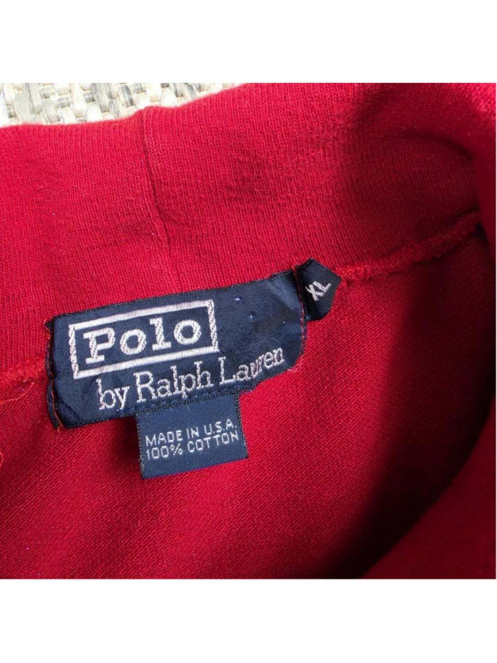 Vintage Polo Ralph Lauren USA Turtleneck Shirt Men’s XL Red Striped Cotton Logo