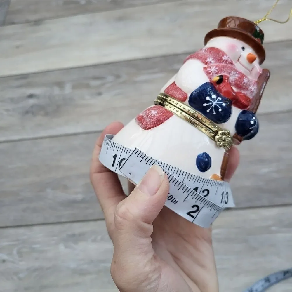 Mr. CHRISTMAS Snowman trinket jewelry  box ornament music box Deck The Halls