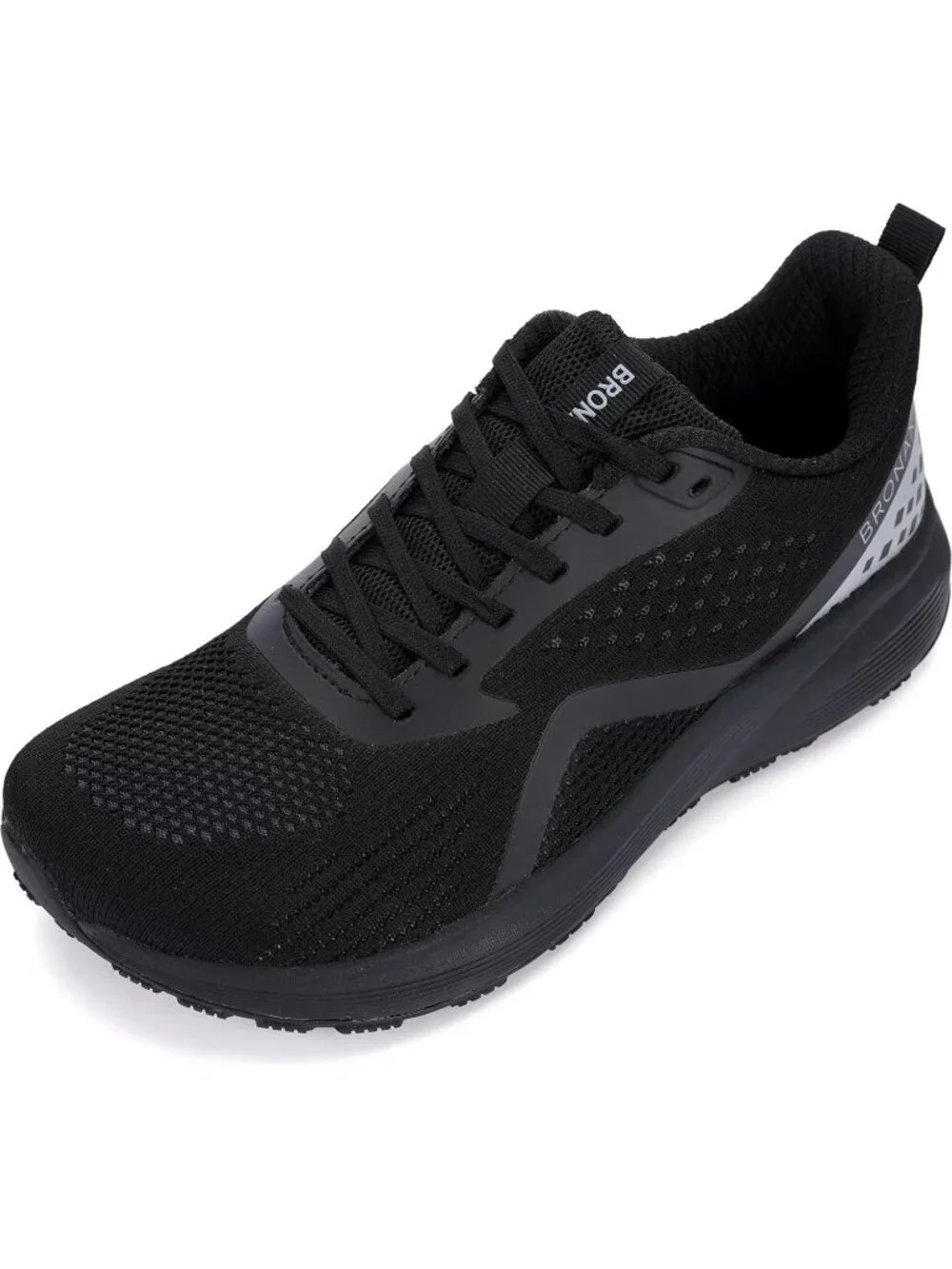 Men's Black Mesh Wide Cushioned Supportive Road Running Shoes Wide Toe Box