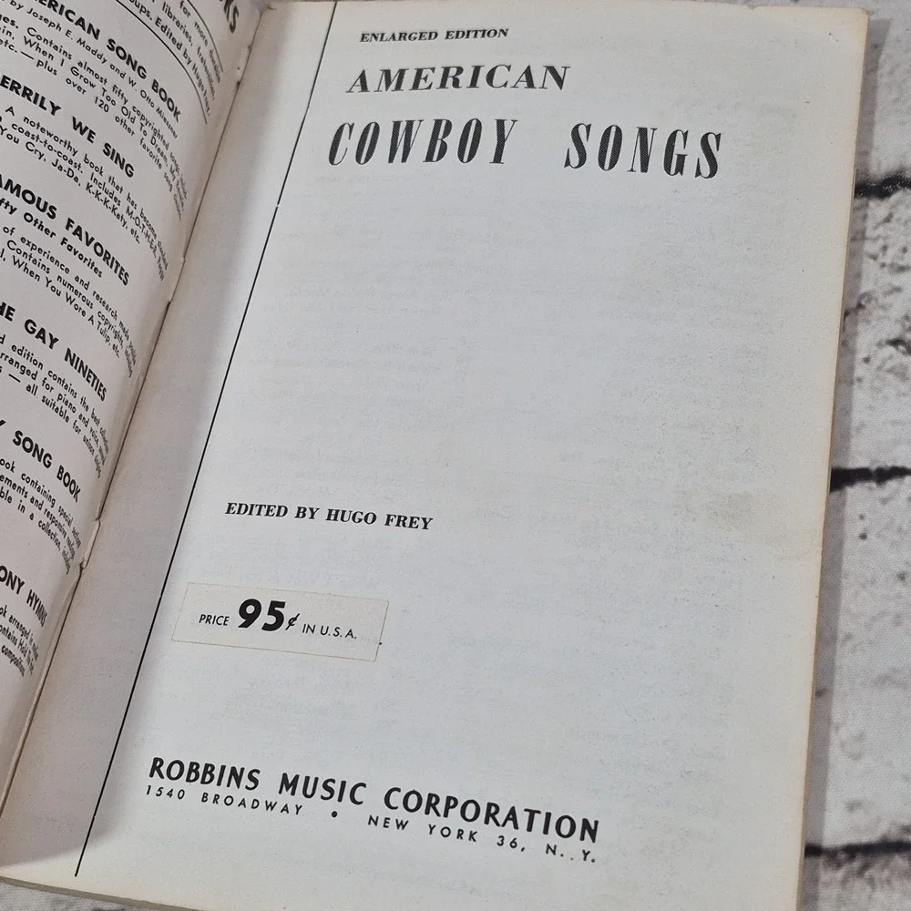 VINTAGE- American Cowboy Songs (1939, Paperback)