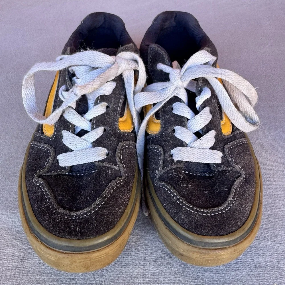 Size 1y - Vans Caldrone Youth Boy's‎ Suede Sneakers Navy Blue Classic Shoes