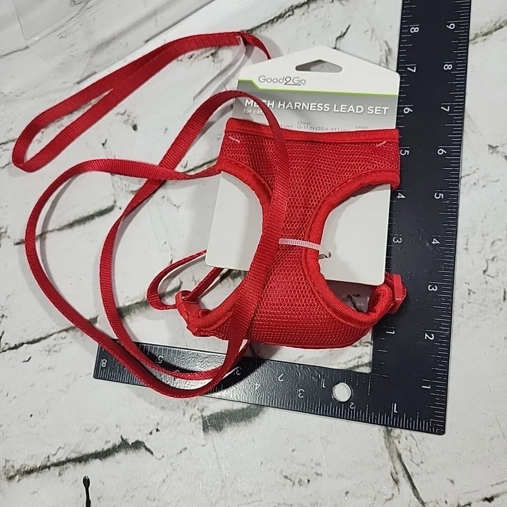 Good2Go Mesh Harness Lead Set For Cats In Red NEW