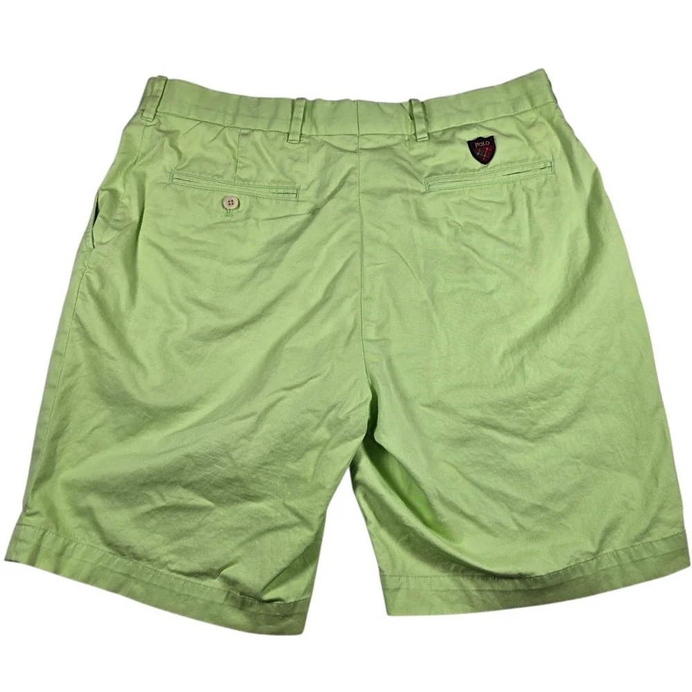 Polo Golf Ralph Lauren Classic Fit Polo Shield Green Chino Shorts- Men's Size 34