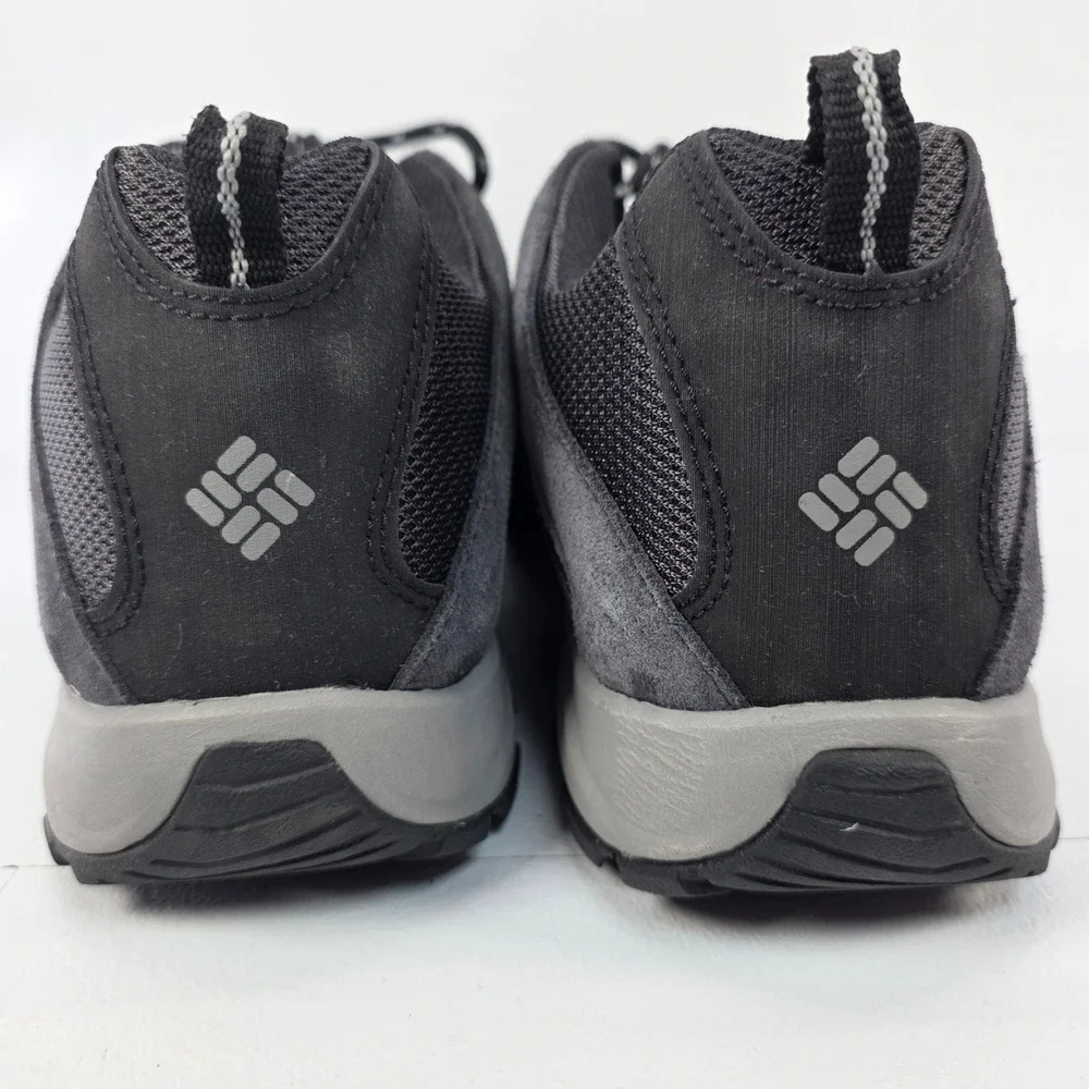 Columbia Crestwood Mens Hiking Shoes Charcoal Black Suede Mesh Trail Sneakers