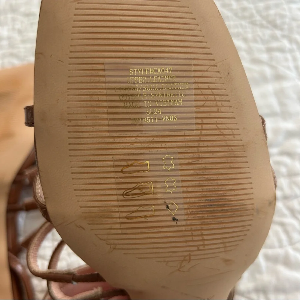 J.Crew Layne‎ Strappy-Sandal Heels in Brown Leather