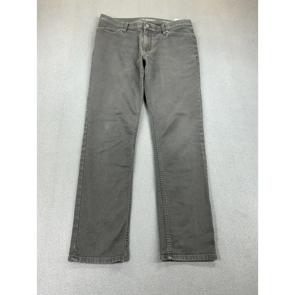 Banana Republic Traveler Jeans Mens 33x31 Gray Slim Straight Stretch‎ Denim
