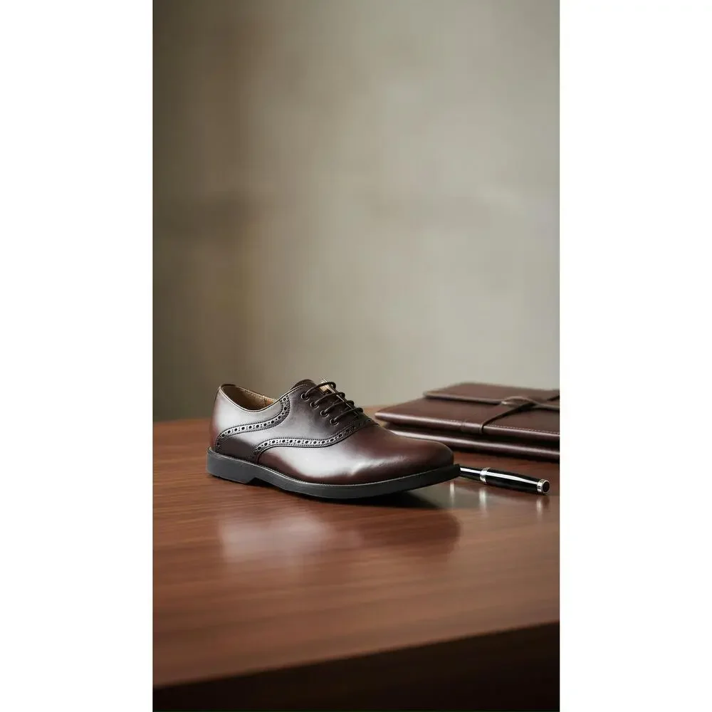 Johnston & Murphy‎ Mens Oxford Dress Shoes Brown Brogue 11.5