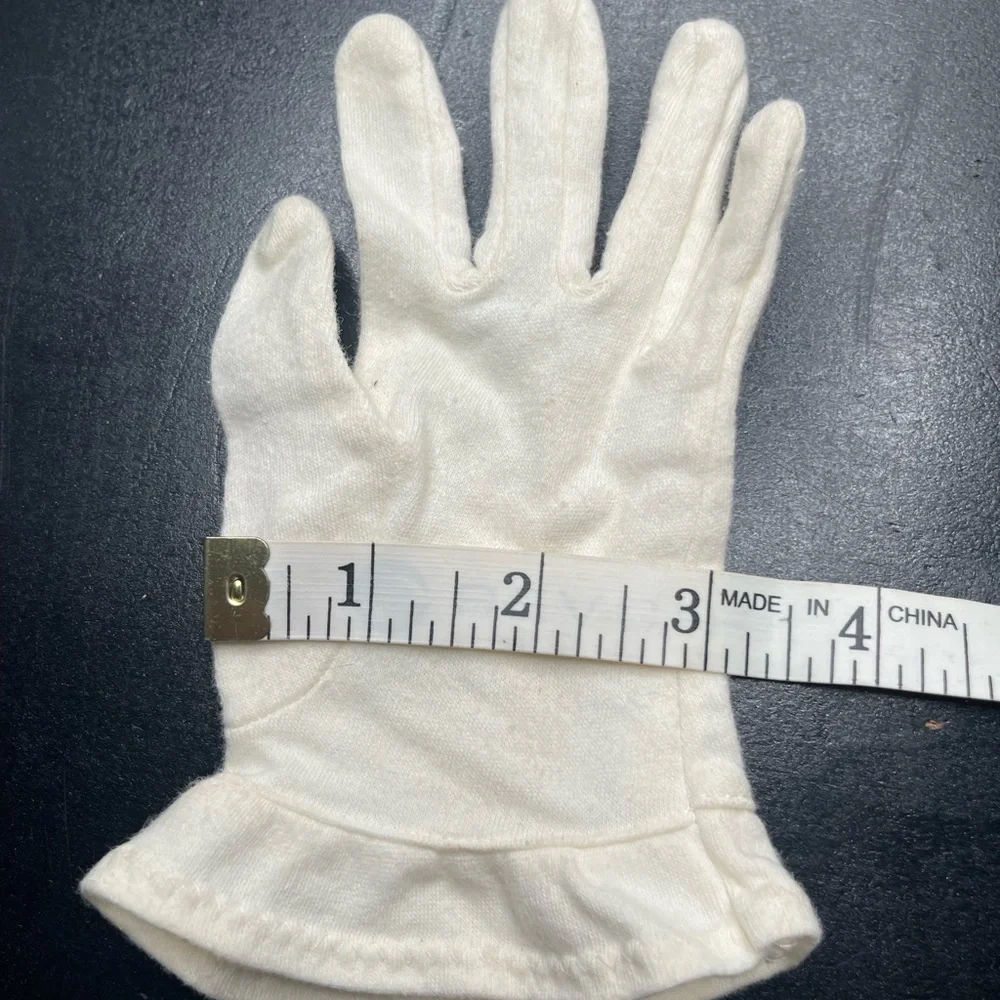 💕Bundle 3 for $20 Vintage Classic 6.5” small White Cotton Gloves ruffle edge