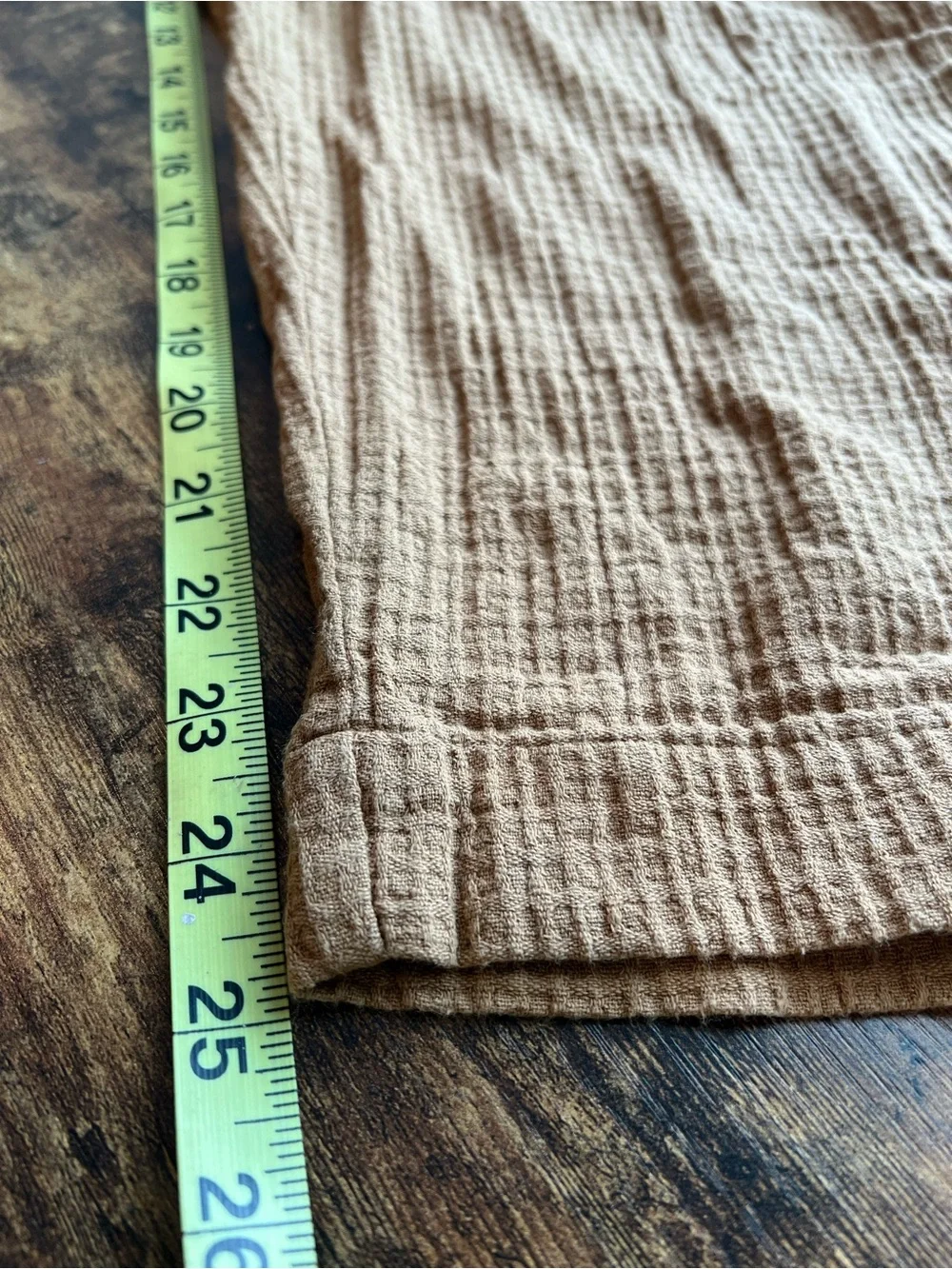 Free People Gauze Cotton Jumpsuit Large Camel Brown Oversized Boho Patch Pockets