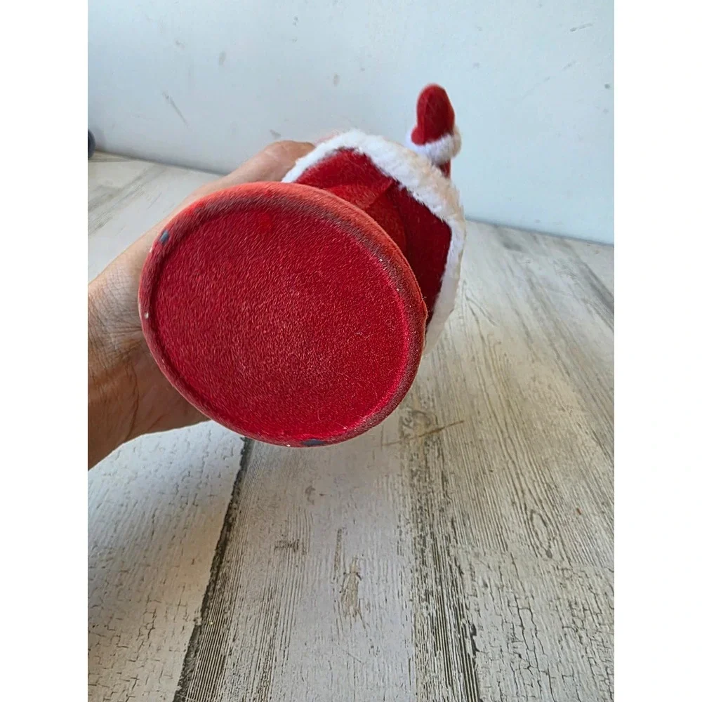Antique felt Santa vintage standing red dancing Xmas decor