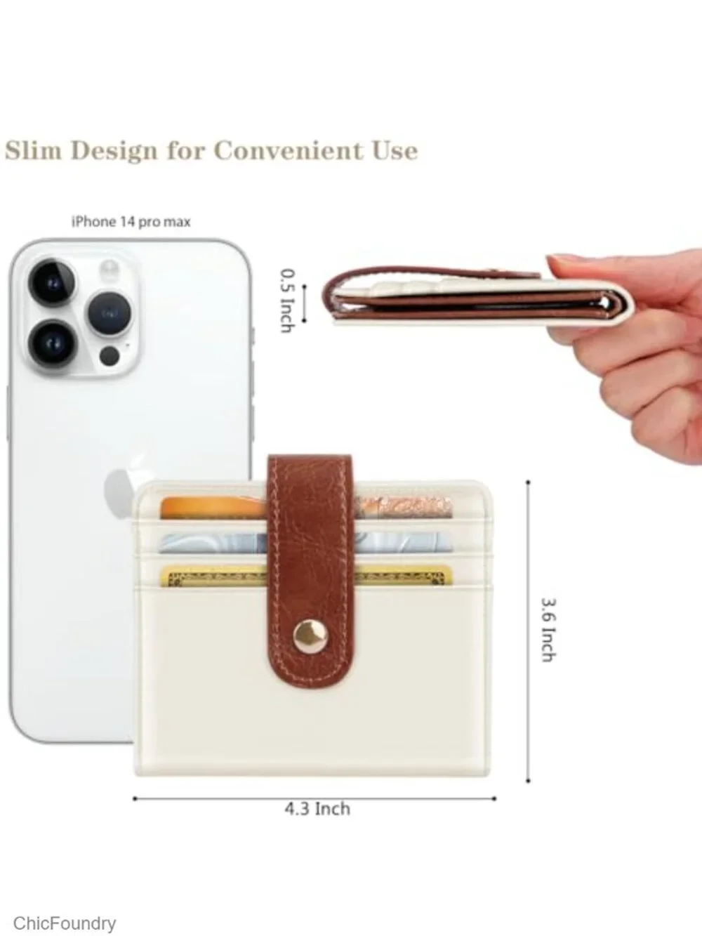 Slim Bifold Wallet Women Minimalist RFID Blocking Card Holder with Coin Pocket