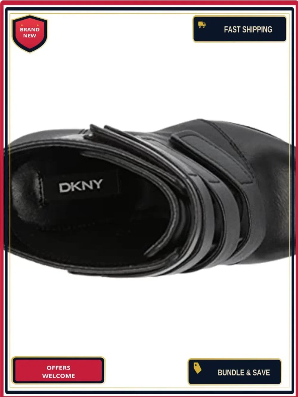 DKNY Blake Peep Toe Heeled Bootie Leather Ankle Boots Women's Zip