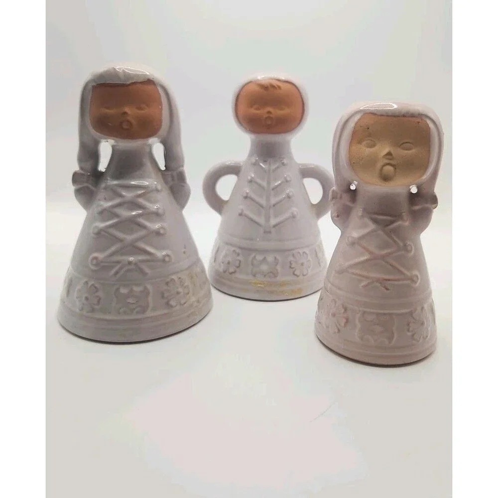 Vintage Singing Angels ceramic bells Set Of 3