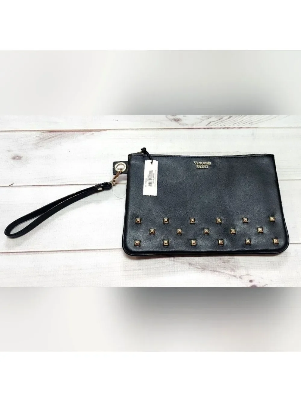 Victoria's Secret Black Studded Wristlet Wallet Limited Edition - New With Tags
