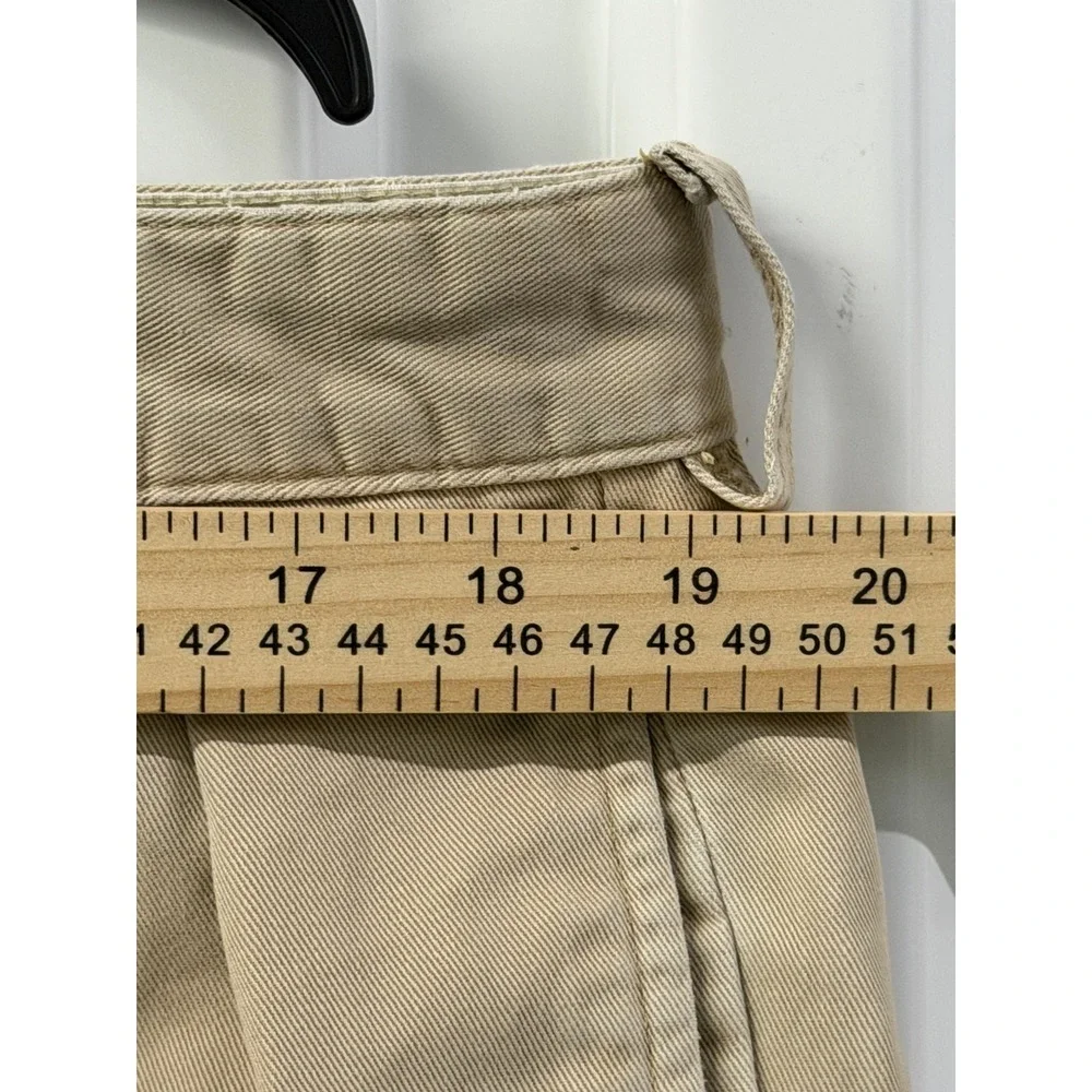 Polo Ralph Lauren Tyler Shorts Mens 38 Khaki Good Pleated Chino Made in USA