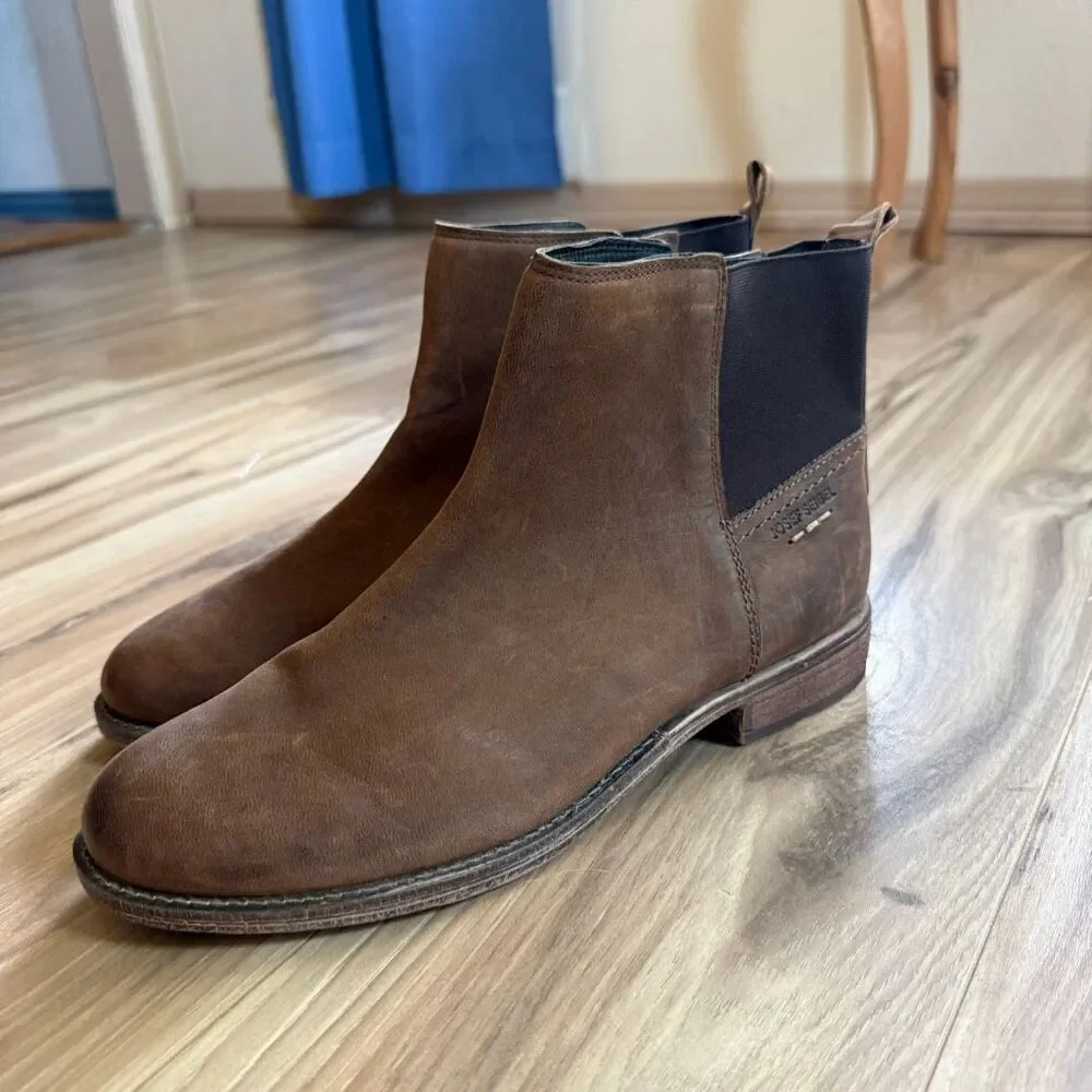 NWOT JOSEF SEIBEL SIENNA 08 BROWN LEATHER ANKLE BOOT WOMEN'S Size 10.5 (41)
