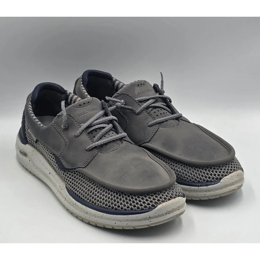 Skechers Arch Fit Melo Waymer Mens 9 Charcoal Slip On Walking Shoes Gray