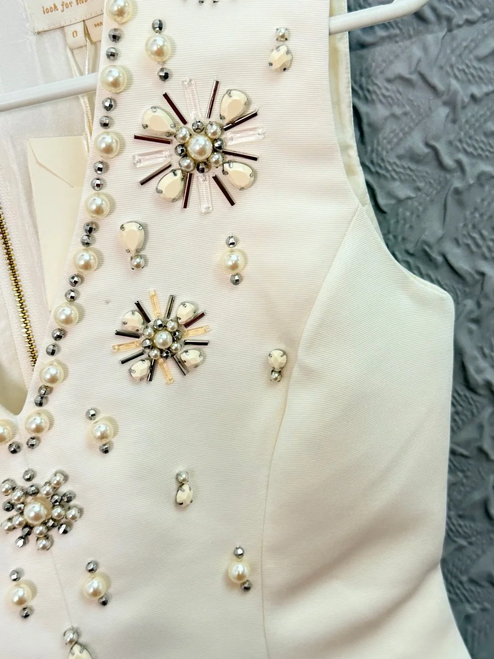 Kate Spade New York Embellished Structured Fit Flare Dress Cream NWT Size 0