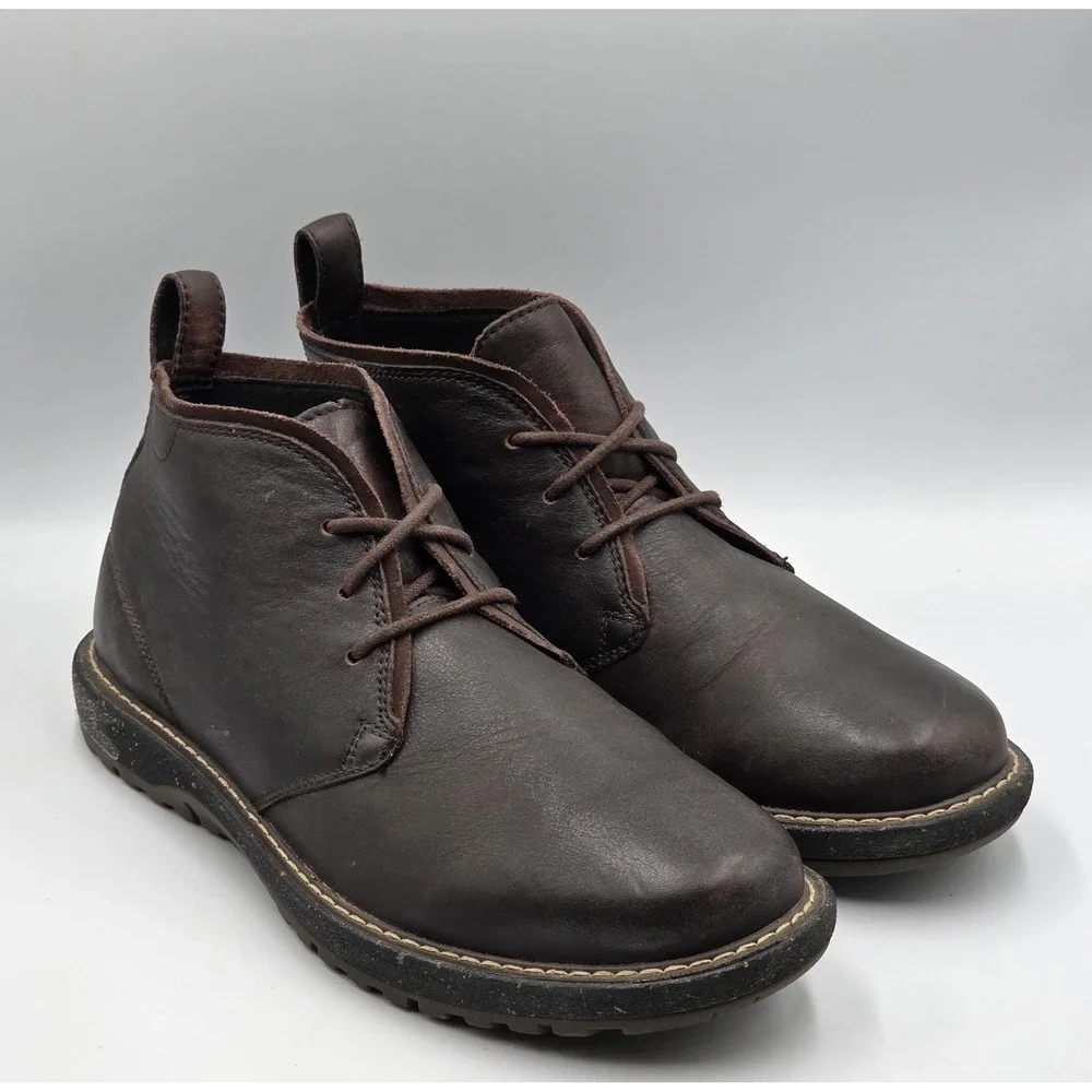 ABEO Boyd Chukka Boots Mens 9.5M Dark Brown Leather Lace Up Ankle Shoes