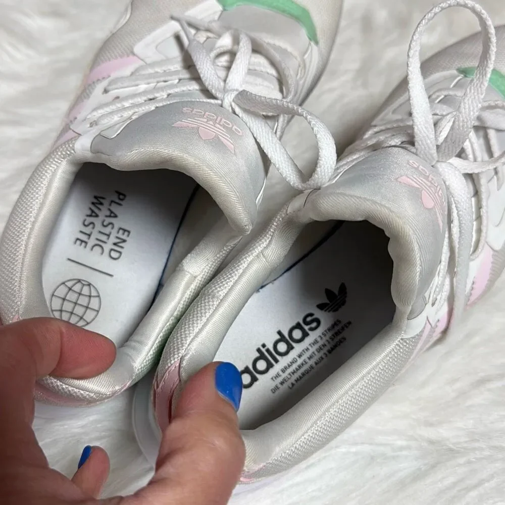 adidas white pink