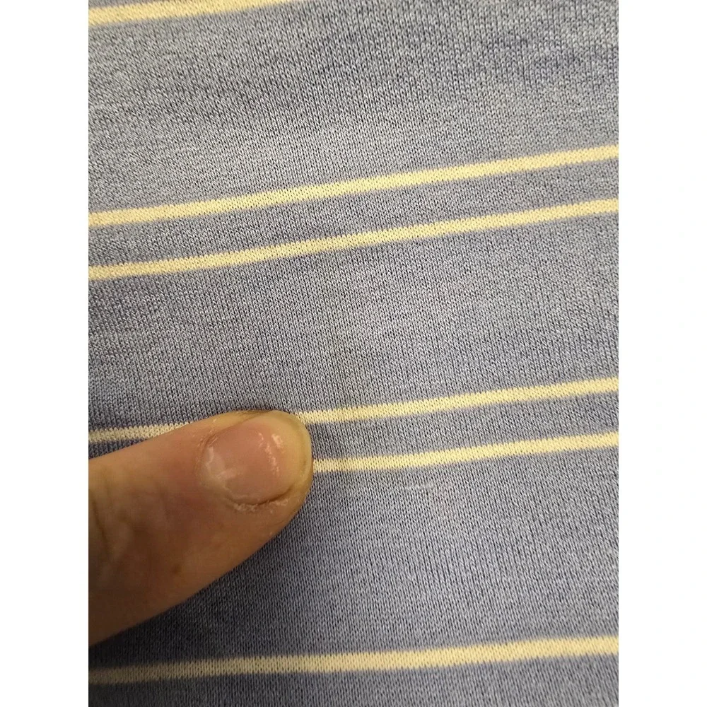 Polo Ralph Lauren Mens XL Pima Cotton Striped Polo Shirt Blue Custom Fit 5069‎