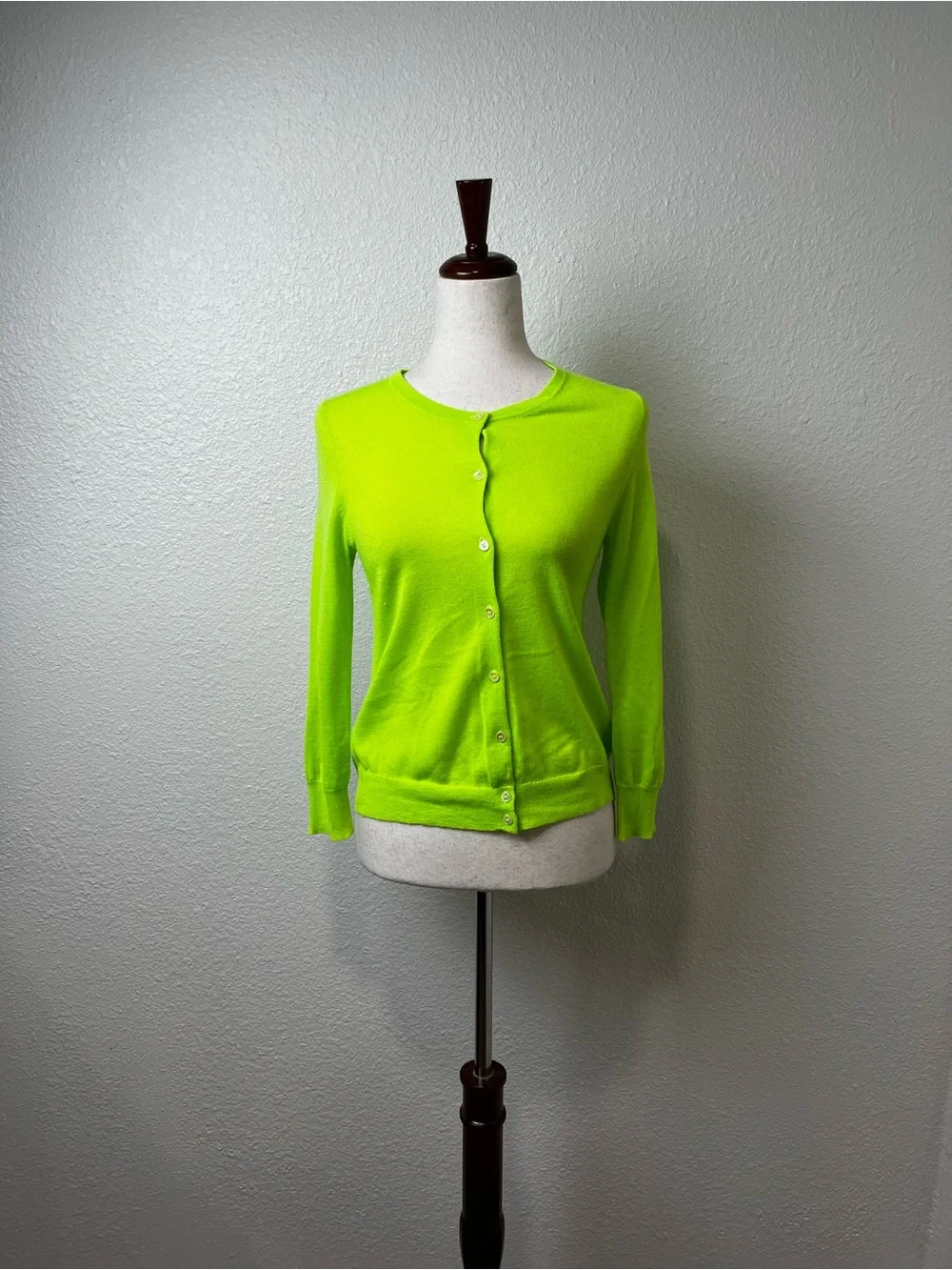J.Crew Neon Green Italian Cashmere Cardigan Size Small