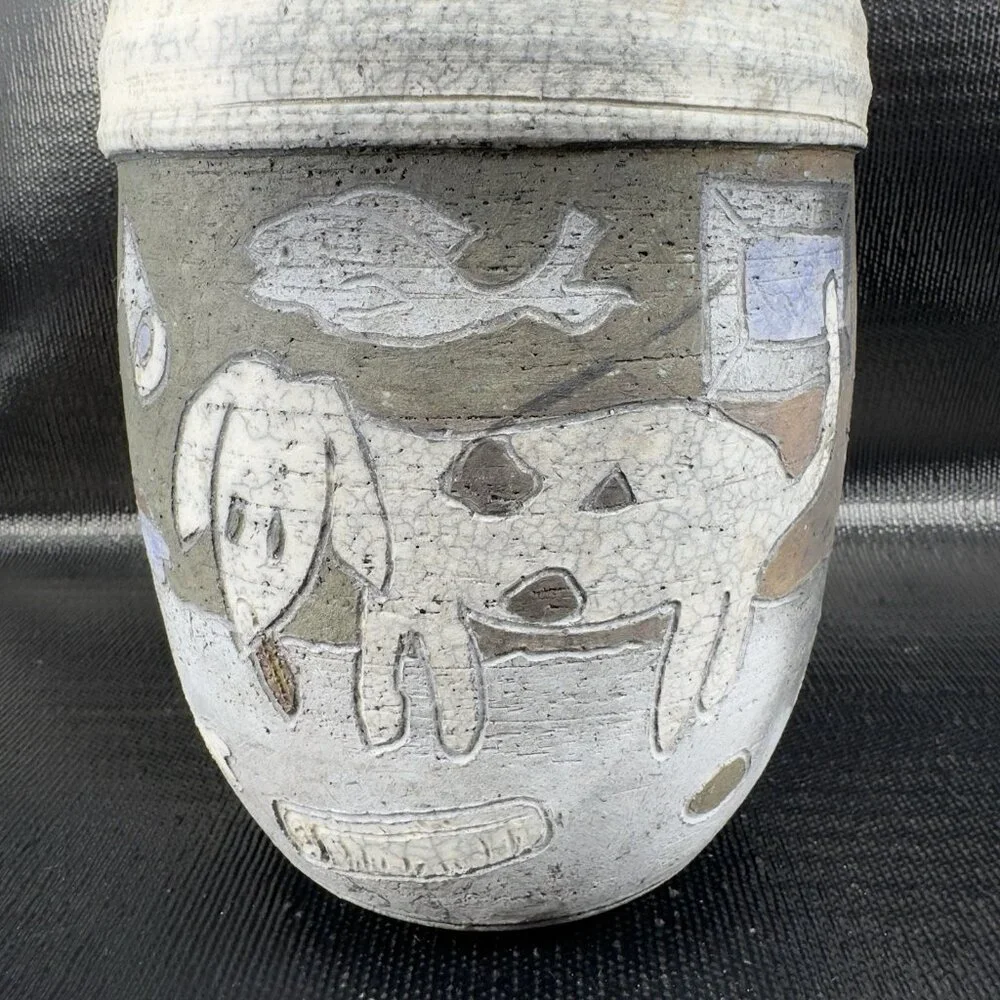 Raku Pottery vintage hand