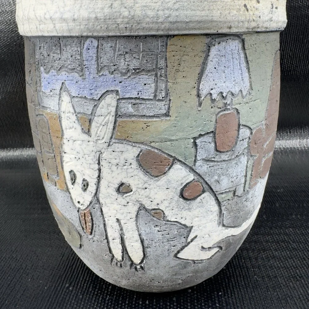 Raku Pottery vintage hand