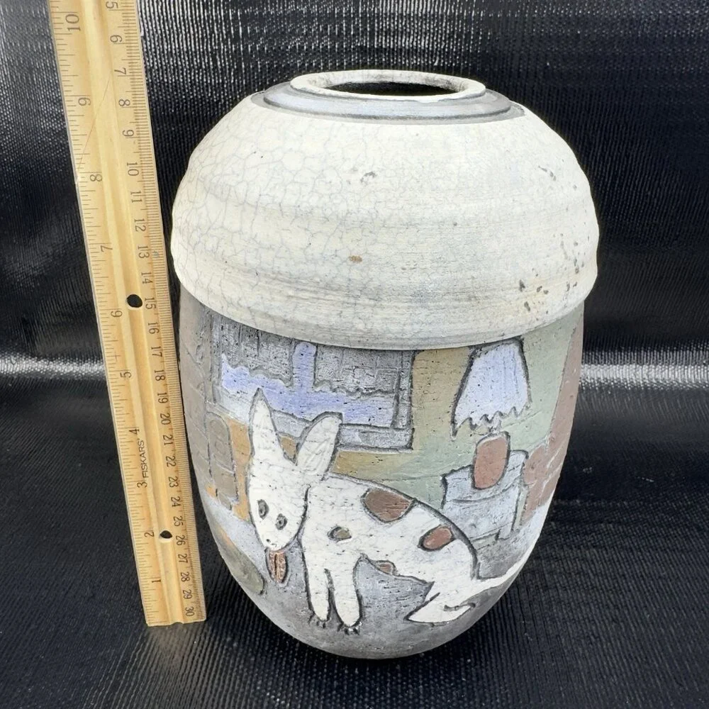 Raku Pottery vintage hand